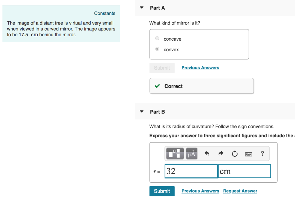 Solved Part A Single convex spherical mirrors produce images