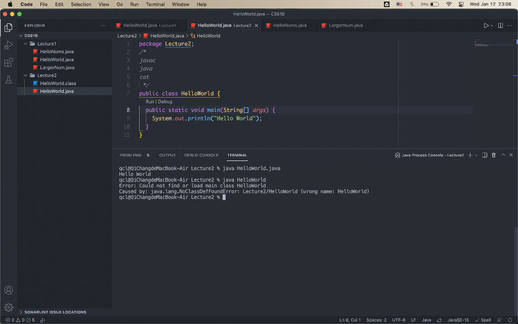 Solved Hi, I already compiled the HelloWorld java file, but | Chegg.com