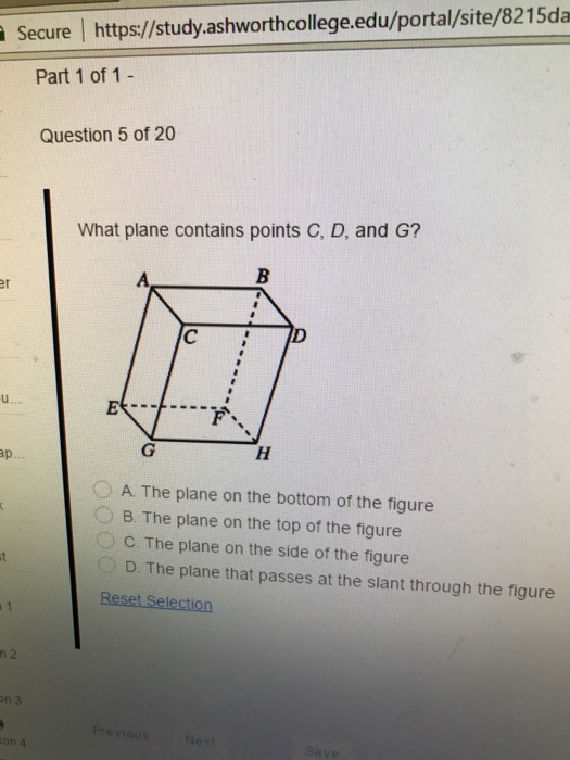 Solved What Plane Contains Points C, D, And G? A. The Plane | Chegg.com