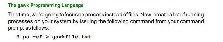 Solved The gawk Programming Language This time, we're going | Chegg.com