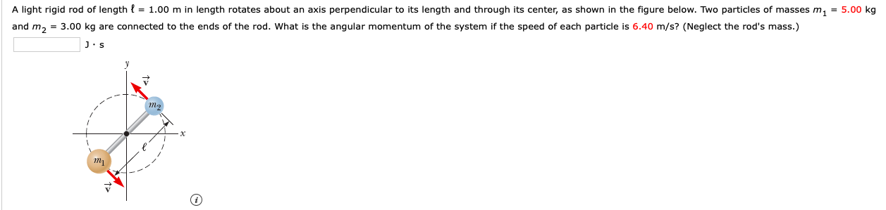 Light Rigid Rod Solved A light rigid rod of length l = 1.00 m in length | Chegg.com