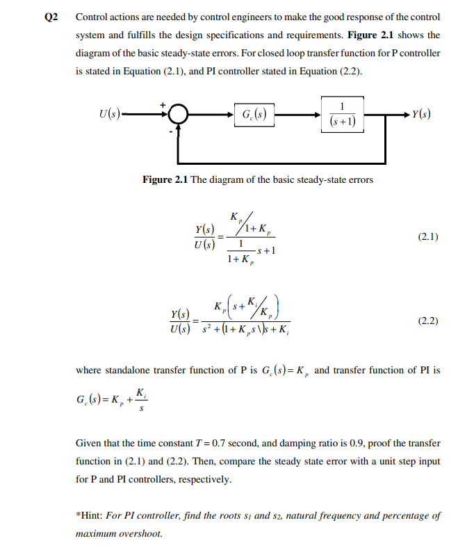 Equation Fo Rcontroller Solved Q2 Control actions are needed by control engineers to | Chegg.com