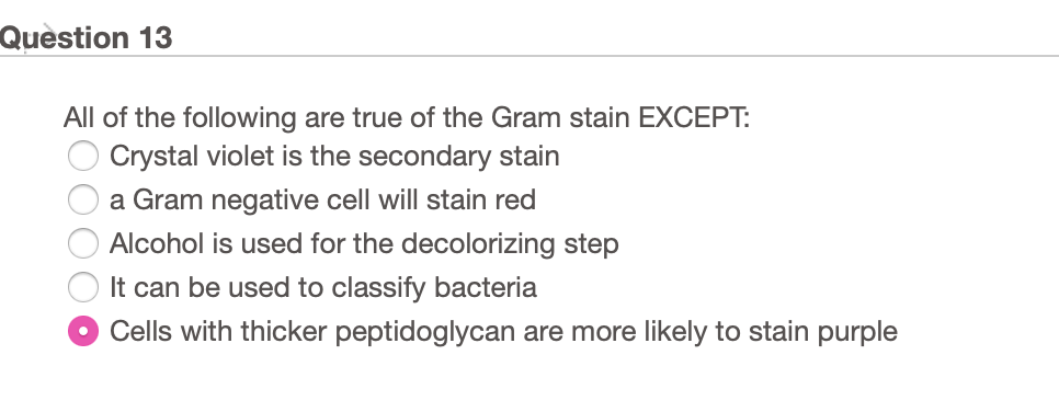 Solved Question 13 All of the following are true of the Gram | Chegg.com