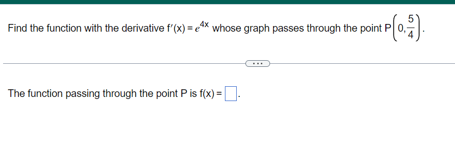 Solved Find The Function With The Derivative F′ X E4x Whose