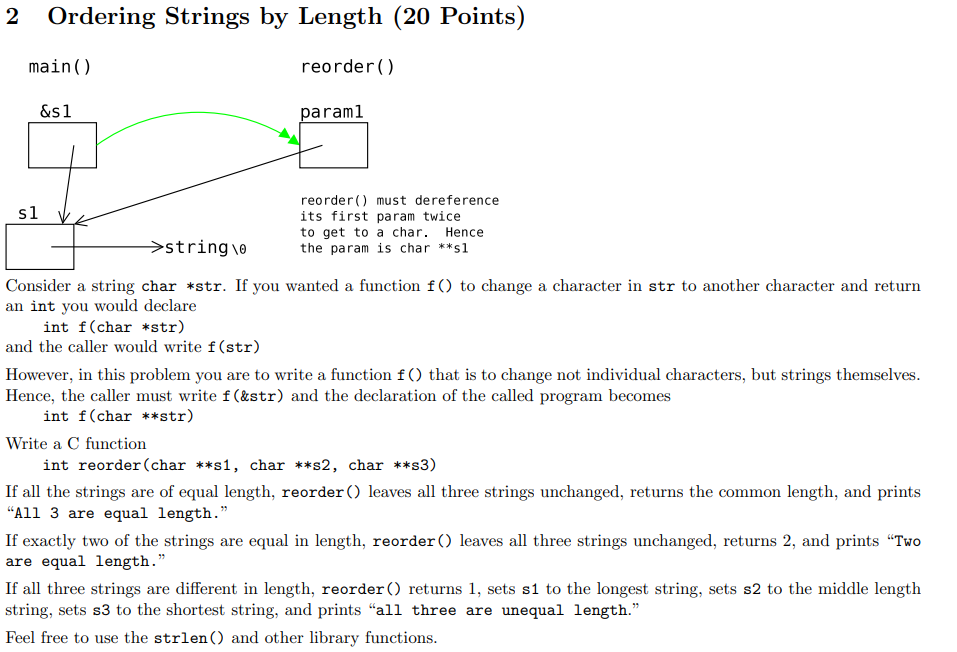 Solved 2 Ordering Strings by Length (20 Points) main() | Chegg.com