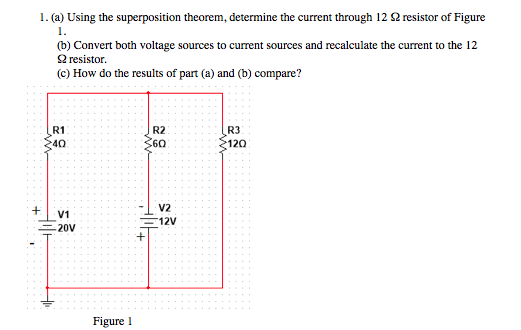 Solved 1 1 A Using The Superposition Theorem Determine 0122