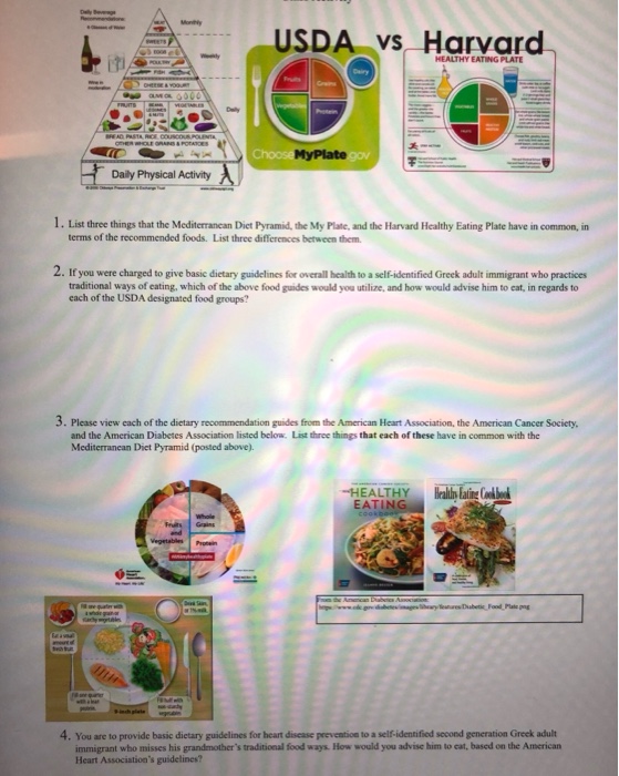 Usda vs harvard healthy eating plate choose myplate chegg