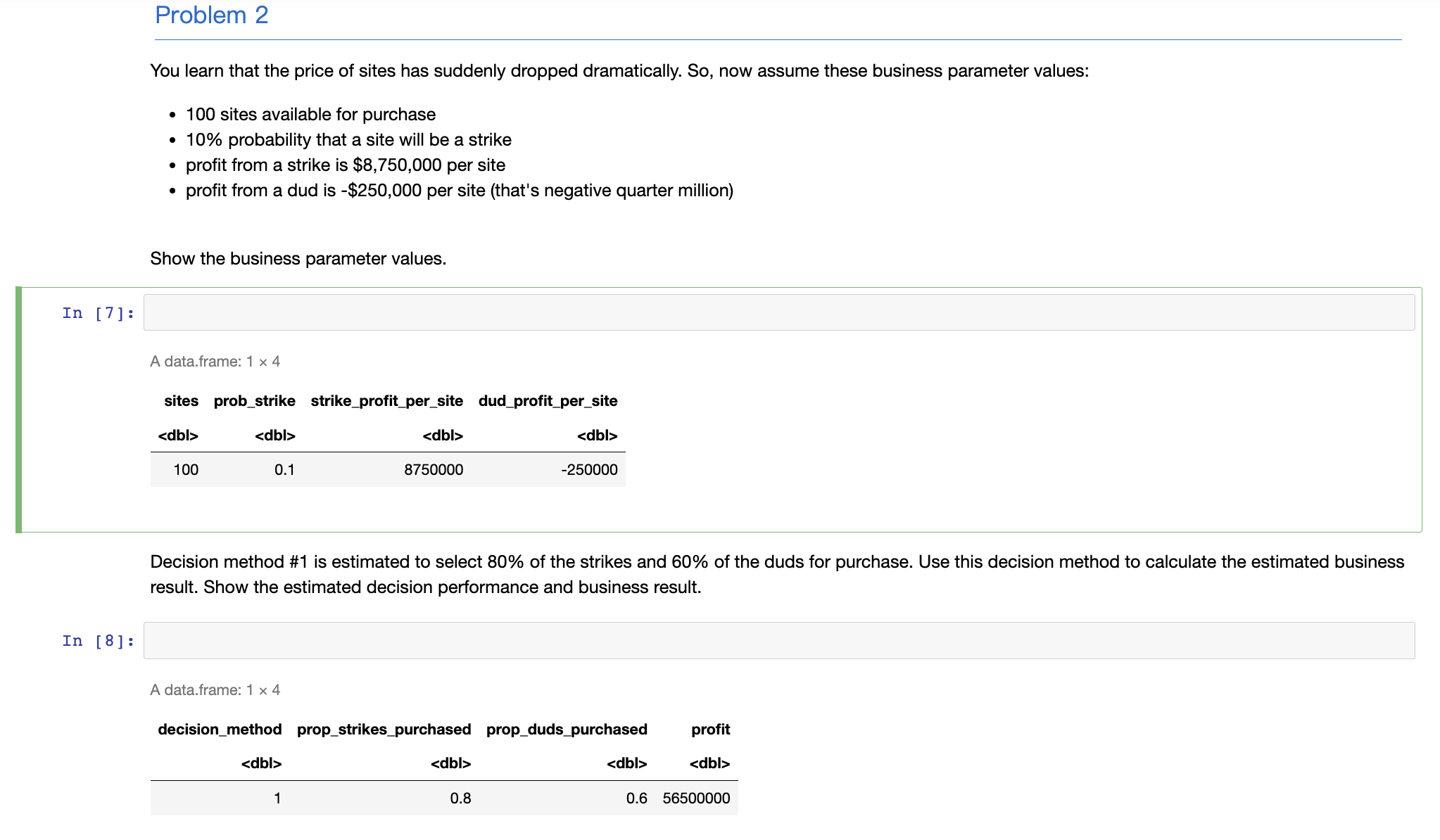 Solved create data tables for each question, code in R, | Chegg.com