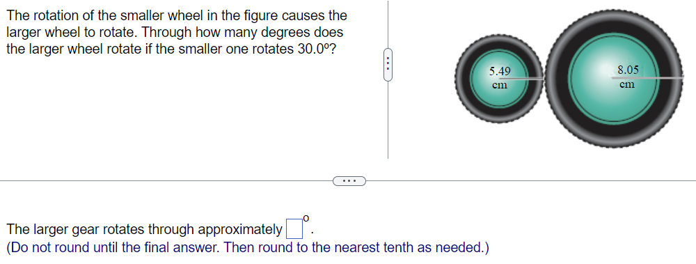 Solved The rotation of the smaller wheel in the figure | Chegg.com