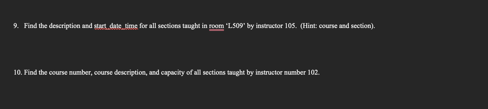 BACS 300 SQL Assignment BACS 300 SQL Assignment | Chegg.com