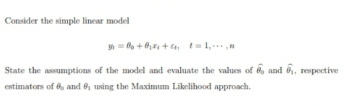 Solved Consider the simple linear model | Chegg.com