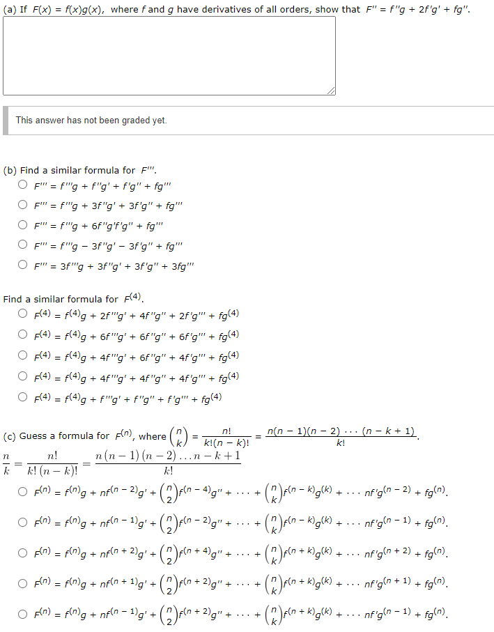 Solved A If F X F X G X Where F And G Have Derivat Chegg Com