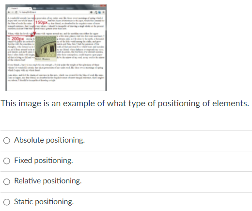 Solved This image is an example of what type of positioning | Chegg.com