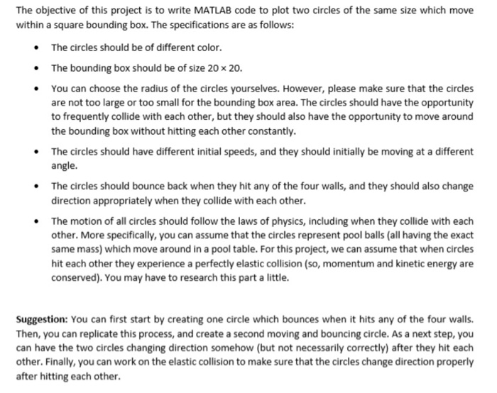 The objective of this project is to write MATLAB code | Chegg.com