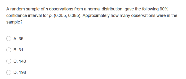 Solved A random sample of n observations from a normal | Chegg.com