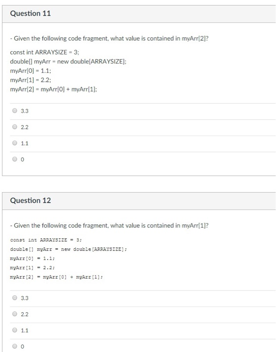 Solved Question 1 -Consider the following array: intl] | Chegg.com