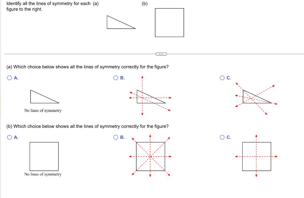 Solved Identify All The Lines Of Symmetry For Each (a) (b) | Chegg.com