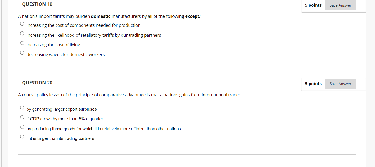 Solved QUESTION 19 5 points Save Answer A nation's import | Chegg.com