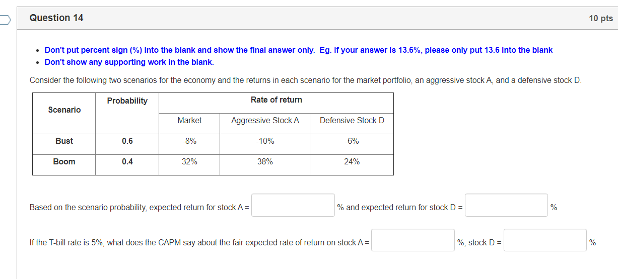 Solved question 14 10 pts don t put percent sign into chegg