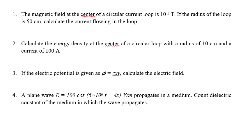 Solved 1. The magnetic field at the center of a circular | Chegg.com
