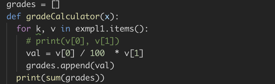 Solved grades def gradeCalculator(x): for k, v in | Chegg.com