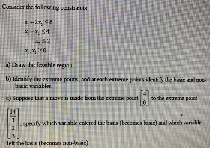 Solved Consider the following constraints 2 32 20 4, a) Draw | Chegg.com