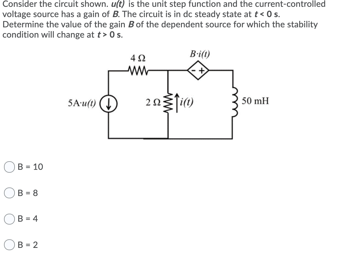 Solved Consider the circuit shown. u(t) is the unit step | Chegg.com