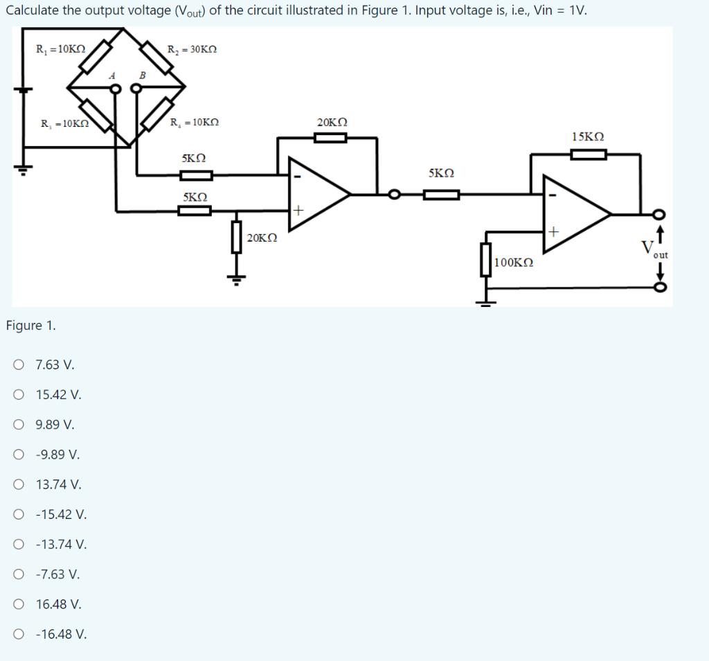 Solved Calculate the output voltage (Vout ) of the circuit | Chegg.com