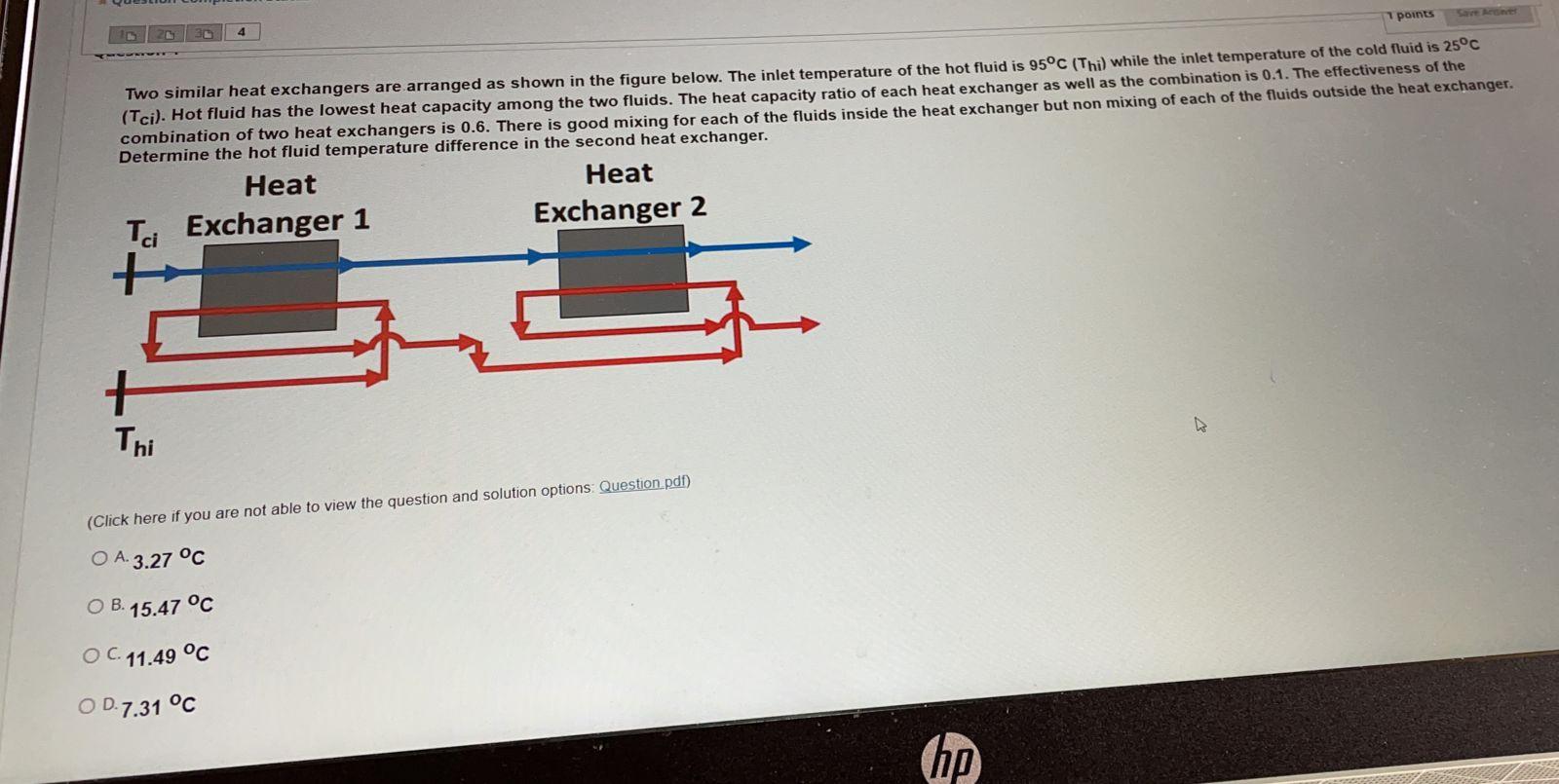Solved 1 points Two similar heat exchangers are arranged as | Chegg.com