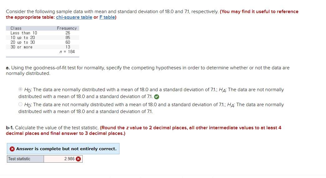 Solved Consider the following sample data with mean and | Chegg.com