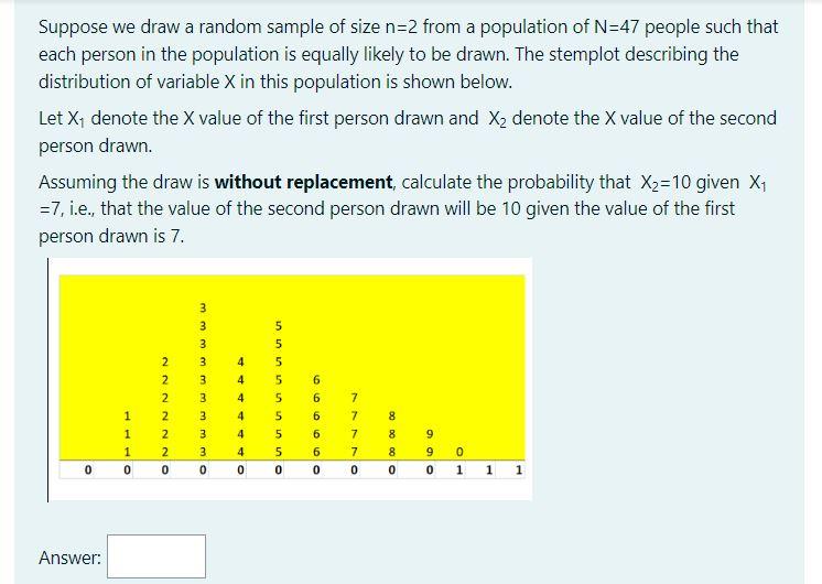 Solved Suppose we draw a random sample of size n=2 from a | Chegg.com