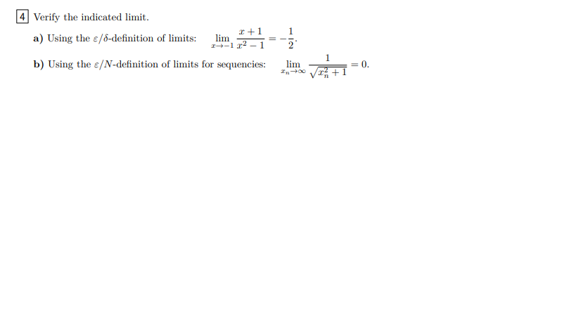 Solved Verify the indicated limit. a) Using the | Chegg.com