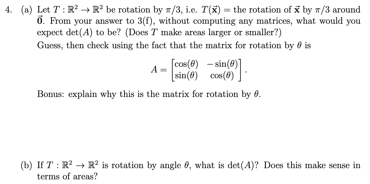 (a) Let \\( T: \\mathbb{R}^{2} \\rightarrow | Chegg.com