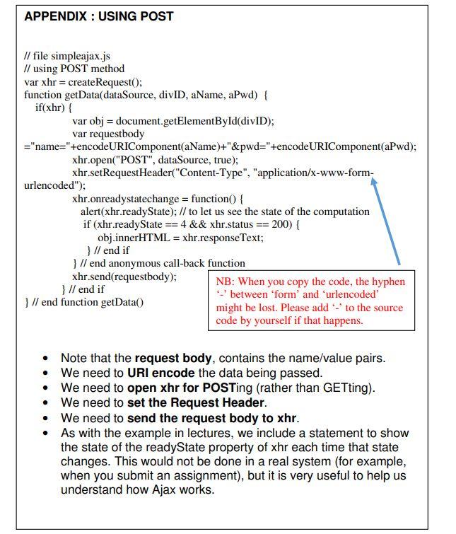 Solved Step 2: Modify the example so that it uses the POST | Chegg.com