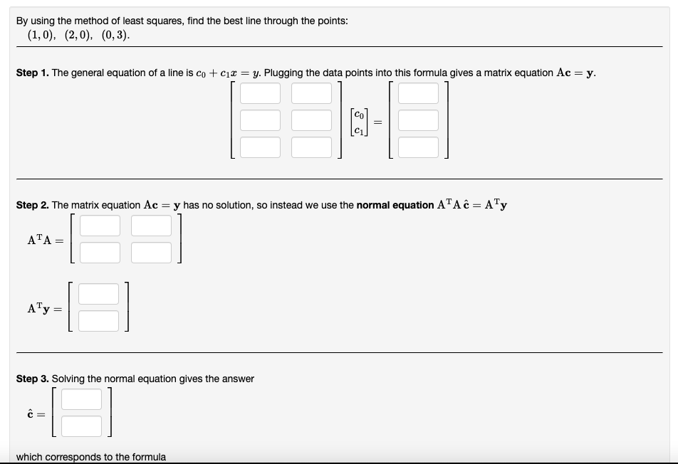 Solved By using the method of least squares, find the best | Chegg.com