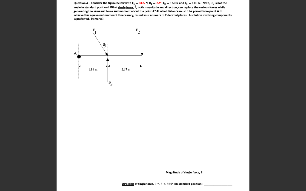 Solved Question 4 - Consider The Figure Below With F; = | Chegg.com