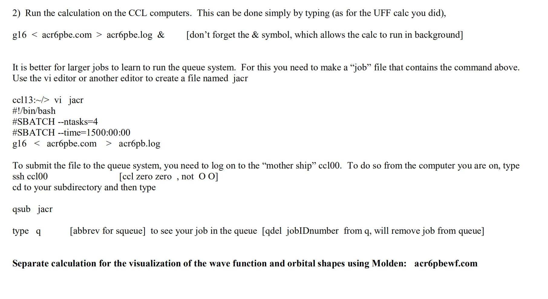 Read Checkpoint File Gaussian