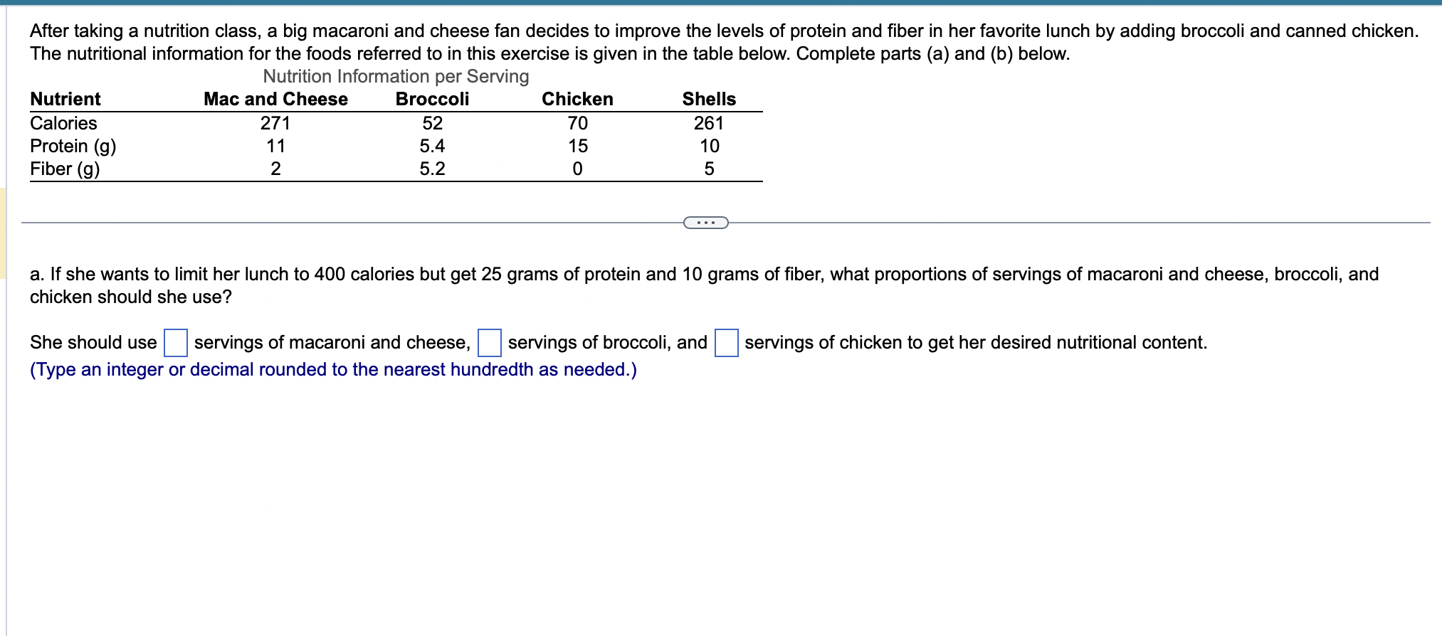 Solved After taking a nutrition class, a big macaroni and | Chegg.com