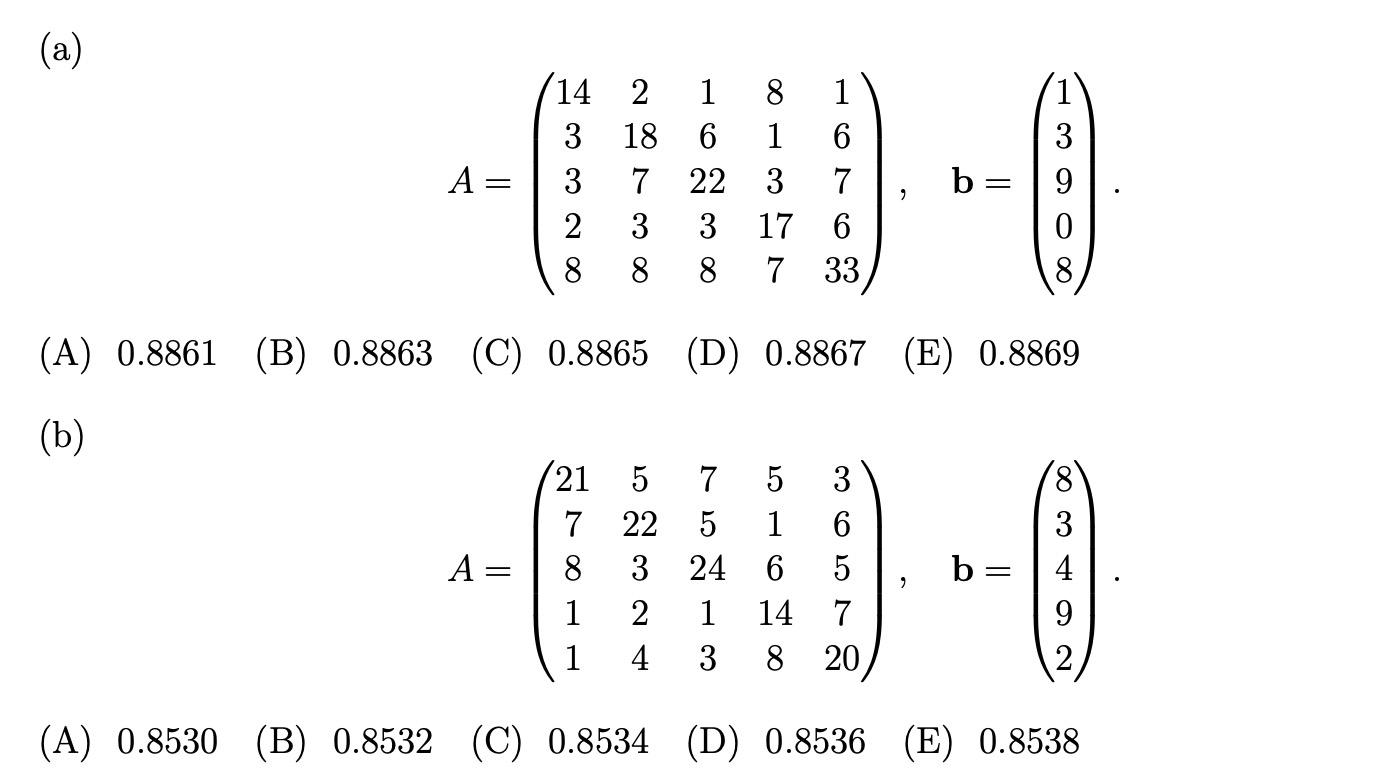 Solved 16. [2p] For the given matrix A and column vector b, | Chegg.com