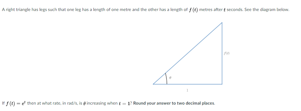 Solved A right triangle has legs such that one leg has a | Chegg.com