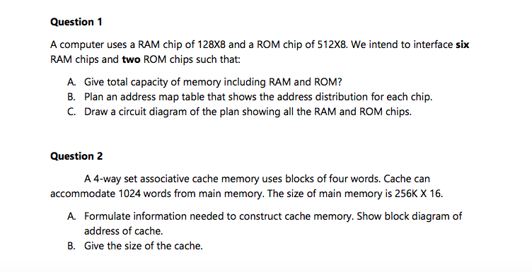 Ram and rom hot sale chips in computer organisation