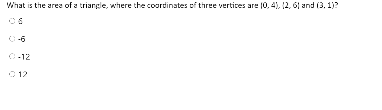 Solved What is the area of a triangle, where the coordinates | Chegg.com