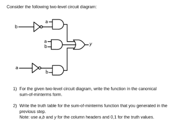 Solved Consider the following two-level circuit diagram: - | Chegg.com