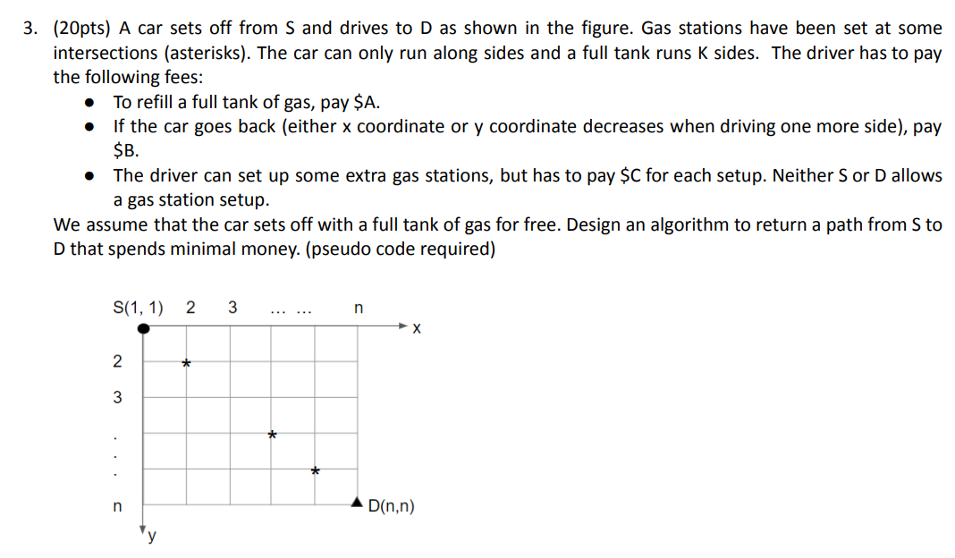 Solved (20pts) A car sets off from S and drives to D as | Chegg.com