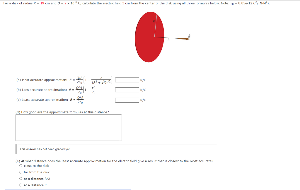 Solved disk of radius R=19 cm and Q=9×10−6C, calculate the | Chegg.com
