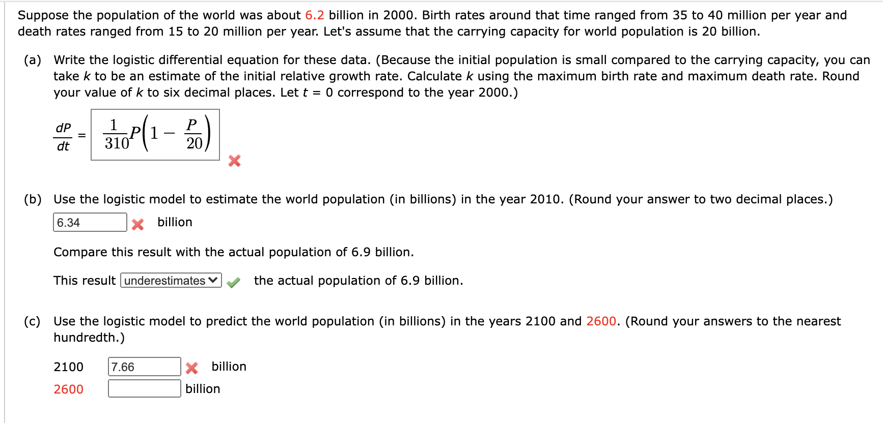 Solved Suppose the population of the world was about 6.2 | Chegg.com