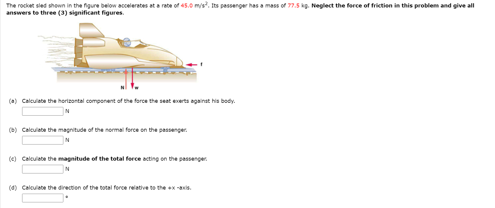 Solved The Rocket Sled Shown In The Figure Below Accelerates | Chegg.com