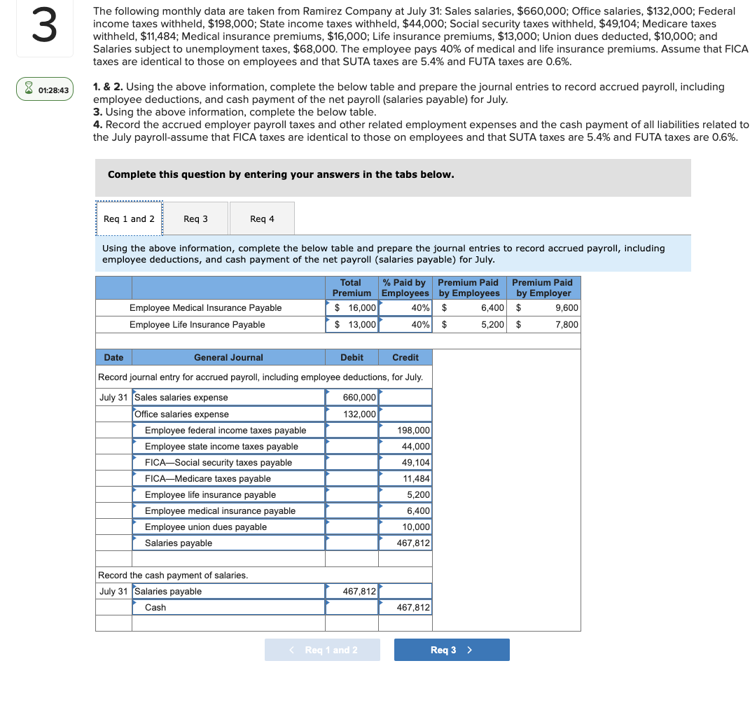 Solved The following monthly data are taken from Ramirez | Chegg.com