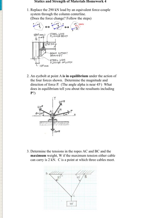 Solved Statics And Strength Of Materials Homework 4 1. | Chegg.com