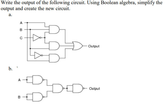 Solved Write the output of the following circuit. Using | Chegg.com